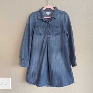 Old Navy Girls Denim Long Sleeve Shirt Dress | Size M (8)